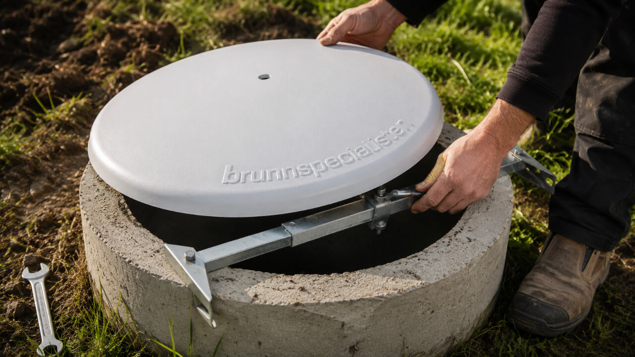 Säker montering av brunnslock